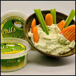 Phil's pickle dip with Veggies