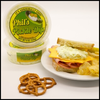 Phil's pickle dip with Ham Sandwich